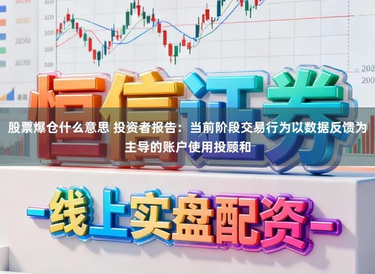 股票爆仓什么意思 投资者报告：当前阶段交易行为以数据反馈为主导的账户使用投顾和